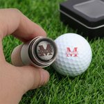 Tampon monogramme personnalisé pour balle de golf avec nom et boîte en fer-blanc Club de golf Cadeau d'anniversaire pour les amateurs de golf