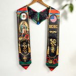 Personalized Mexican Theme Graduation Stole with Name and Year Graduation Celebration Gift for Class of 2026 Graduate Christian