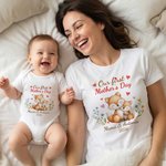 Camiseta y body para bebé personalizados de 100% algodón con nombre y diseño primer Día de la Madre regalo de cumpleaños para mujeres y bebés