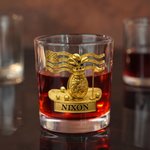 Golf de Oro Personalizado Nombre 10 oz Rock Whiskey Glass Old Fashioned Día del Padre Cumpleaños de regalo para el hombre Bartender Whisky Enthusiast Golf Lover