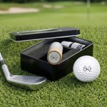 Tampon monogramme personnalisé pour balle de golf avec nom et boîte en fer-blanc Club de golf Cadeau d'anniversaire pour les amateurs de golf