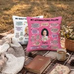 Personlig tegneserie som ber bibelvers mykt kasteputetrekk med tittel og navn kristen tro bursdagsgave til kristen jente kvinne