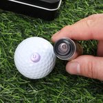 Gepersonaliseerde Golf Elementen Initiaal Ontwerp Golfbal Stempel met Naam en Blikken Opbergdoos Golf Accessoire Verjaardagsgeschenk voor Golfliefhebber Speler