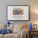 Personalised Team Group Photo Watercolor Style Canvas Prints with Text Message Board Wall Decor Team Graduation Gift for Coach Teacher