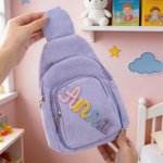 Personalized Multicolor Name Corduroy Mini Sling Purse Daily Play Outdoor Activities Birthday Gift for Toddlers Kids
