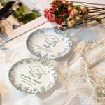 Personalized Line Hand-Drawing Floral Graduate Cap Ceramic Trinket Jewelry Tray with Name Year and School Name Graduation Gift for Graduates