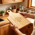 Personalised Engraved Everything Tastes Better Wooden Charcuterie Chopping Board with Handle and Year Home Decor Birthday Father's Day Gift for Dad