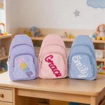 Personalized Multicolor Name Corduroy Mini Sling Purse Daily Play Outdoor Activities Birthday Gift for Toddlers Kids