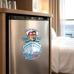 Personalized Cartoon Couple Character Cruise Ship Fridge Magnet with Name Home Decor Birthday Summer Travel Gift for Couple