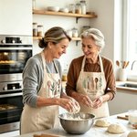 Tablier et gants de pâtisserie aquarelle personnalisés avec nom Cadeau de pendaison de crémaillère pour les mamans boulangères