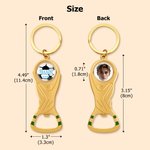 Personalised World Cup Trophy Photo Design Bottle Opener Keychain with Name and Number Sports Memorabilia Birthday Father's Day Gift for Soccer Fans