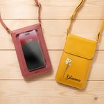 Gepersonaliseerde klassieke geboorte bloem PU lederen Crossbody tas met naam en touch screen venster reizen dagelijks gebruik Verjaardagscadeau voor vrouwen
