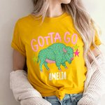 Personalized Chimpanzee Buffalo Crocodile Funny Goodbye Later Gator 100% Cotton T-shirt with Name Daily Wear Birthday Gift for Family Friends