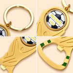 Personalised World Cup Trophy Photo Design Bottle Opener Keychain with Name and Number Sports Memorabilia Birthday Father's Day Gift for Soccer Fans