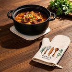 Tablier et gants de pâtisserie aquarelle personnalisés avec nom Cadeau de pendaison de crémaillère pour les mamans boulangères