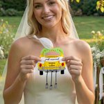 Ornement personnalisé en acrylique pour voiture de mariage multicolore avec texte Newly Married Christmas Wedding Anniversary Gift for Newlyweds