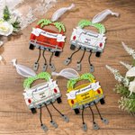 Ornement personnalisé en acrylique pour voiture de mariage multicolore avec texte Newly Married Christmas Wedding Anniversary Gift for Newlyweds
