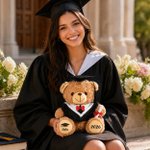 Bonnet de fin d'études personnalisé Ourson en peluche avec année et nom Cadeau de fin d'études Cérémonie de remise des diplômes
