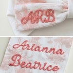 Personalized Embroidered Name Pink Bow Headband Sash Set Maternity Photography Prop Baby Shower Gift for Newborn Mom