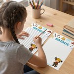 Bloc de notas personalizado para niños con 40/80 páginas y nombre Uso diario Vuelta al cole Cumpleaños Regalo para niños Estudiantes
