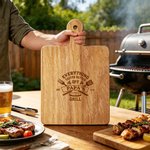 Personalised Engraved Everything Tastes Better Wooden Charcuterie Chopping Board with Handle and Year Home Decor Birthday Father's Day Gift for Dad