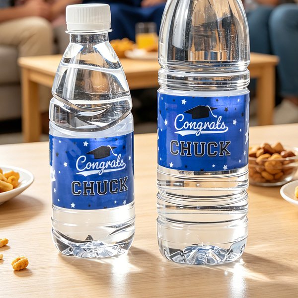 Personalized Grad Class of 2026 Set of 20 Waterproof Graduation Water Bottle Labels Stickers with Name and Year Graduation Party Gift for Graduates
