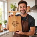 Personalised Engraved Everything Tastes Better Wooden Charcuterie Chopping Board with Handle and Year Home Decor Birthday Father's Day Gift for Dad