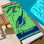 Toalla de playa personalizada extragrande de secado rápido silueta nadador multicolor nombre texto regalo de cumpleaños para amantes de la natación