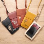 Gepersonaliseerde klassieke geboorte bloem PU lederen Crossbody tas met naam en touch screen venster reizen dagelijks gebruik Verjaardagscadeau voor vrouwen