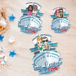 Personalized Cartoon Couple Character Cruise Ship Fridge Magnet with Name Home Decor Birthday Summer Travel Gift for Couple