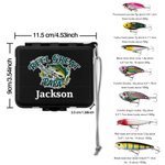 Coffret d'outils et d'appâts de pêche en métal avec nom Cadeau de fête des pères pour les amoureux de la pêche