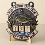 Pesce personalizzato catturato quest'anno appeso con nome Regalo di compleanno per la festa del papà per il nonno pescatore appassionato di pesca