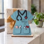 Ornement personnalisé en uniforme d'infirmière avec titre et nom Décoration en bois Semaine des infirmières Cadeau pour infirmière