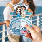 Personalized Cartoon Couple Character Cruise Ship Fridge Magnet with Name Home Decor Birthday Summer Travel Gift for Couple