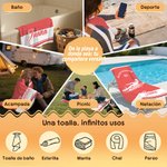 Toalla de playa personalizada extragrande de secado rápido silueta nadador multicolor nombre texto regalo de cumpleaños para amantes de la natación