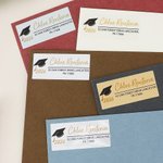 Autocollants imperméables au design de la casquette de remise des diplômes avec étiquette de retour d'adresse Fête de remise des diplômes Annonce de remise des diplômes pour les diplômés