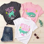 Personalized Chimpanzee Buffalo Crocodile Funny Goodbye Later Gator 100% Cotton T-shirt with Name Daily Wear Birthday Gift for Family Friends