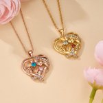 Personalized Dainty Mother and Child Birthstone Necklace with Engraved Mom and Kid Name Birthday Mother's Day Gift for Mom Grandma Woman
