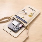 Gepersonaliseerde klassieke geboorte bloem PU lederen Crossbody tas met naam en touch screen venster reizen dagelijks gebruik Verjaardagscadeau voor vrouwen