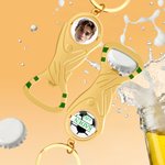 Personalised World Cup Trophy Photo Design Bottle Opener Keychain with Name and Number Sports Memorabilia Birthday Father's Day Gift for Soccer Fans