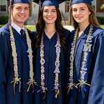 Personalized Bling Flower Rhinestone Pearl Letter Two-Colored Ribbon Braided Lei with Name Graduation Party Decor Gift for Class of 2026 Graduates