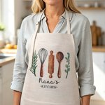 Tablier et gants de pâtisserie aquarelle personnalisés avec nom Cadeau de pendaison de crémaillère pour les mamans boulangères