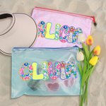 Bolsa de playa y piscina personalizada con nombre artístico impermeable libre de arena regalo vacaciones de verano para mujer