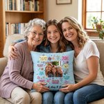 Personalizzato mamma citazione foto floreale morbido cuscino copertina con nome Home Sofa Decor regalo di compleanno per la mamma nonna