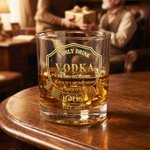 Personalised I Only Drink Spirits 10 oz Rock Whiskey Glass with Name and Year Father's Day Birthday Gift for Dad Man