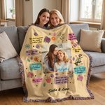 Gepersonaliseerde Inspirerende Mama Quote Foto Bloemen Zachte Tassel Deken met Naam Home Sofa Decor Verjaardagscadeau voor Moeder Oma