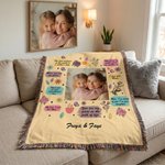 Gepersonaliseerde Inspirerende Mama Quote Foto Bloemen Zachte Tassel Deken met Naam Home Sofa Decor Verjaardagscadeau voor Moeder Oma