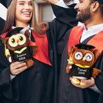 Peluche de búho personalizado con birrete toga texto y año recuerdo regalo de graduación para graduados y compañeros de clase