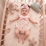 Gepersonaliseerde Roze Strik Bloemen Geborduurde Naam 100% Katoenen Baby Zomer Romper Coming Home Baby Shower Gift voor Pasgeboren Meisje