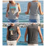 Personalized Cute Cat Dog Pet Photo Design Loose Fit Breathable Tank Top with Text Daily Wear Pet Party Birthday Gift for Pet Owner